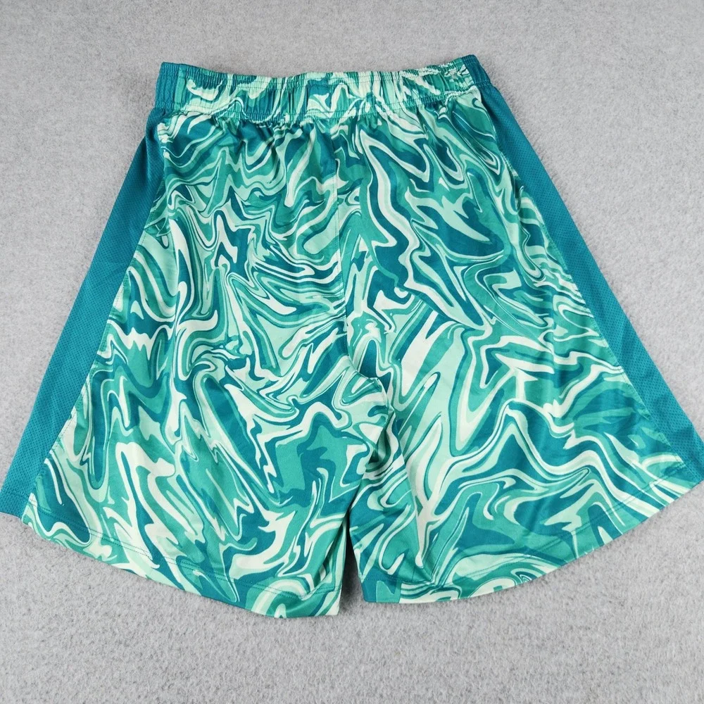 Under Armour Athletic Shorts‎ Mens M Teal Marble Swirl Performance Mesh Panels